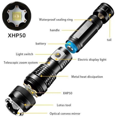 axGear LED Flashlight Super Bright Rechargeable 10000 Lumen Waterproof Outdoor