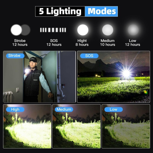 axGear LED Flashlight Super Bright Rechargeable 10000 Lumen Waterproof Outdoor