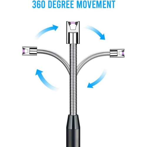 axGear USB Rechargeable Lighter Electric Windproof Candle Lighter BBQ Arc Long Neck