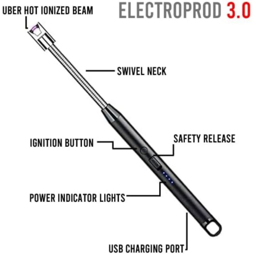 axGear USB Rechargeable Lighter Electric Windproof Candle Lighter BBQ Arc Long Neck