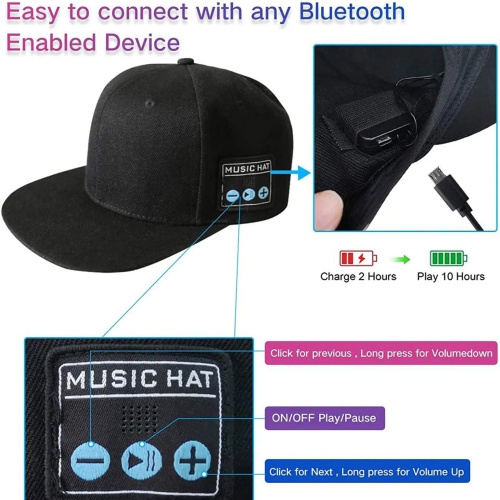 axGear Wireless Bluetooth Music Hat Headset Headphone Speaker Mic For Outdoor Sport