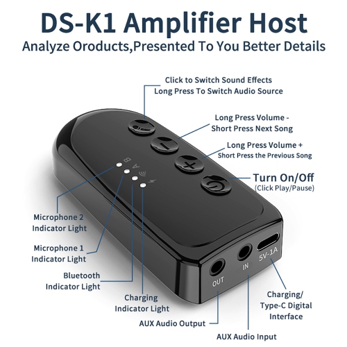 axGear Wireless Karaoke Companion Machine Bluetooth Mic KTV DSP Mixer Amplifier