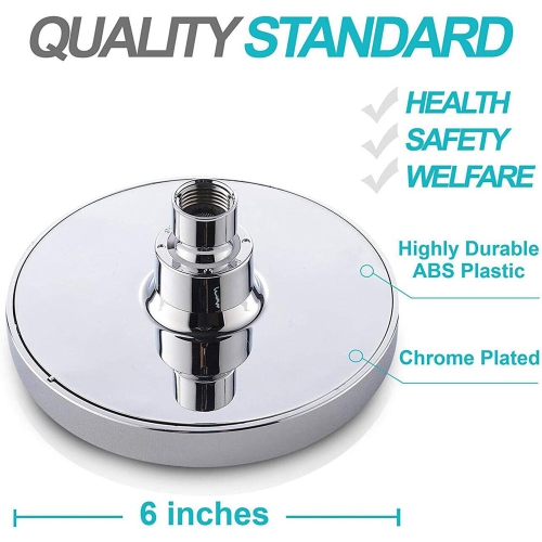 axGear High Pressure 6 Inch Shower Head Chrome Swivel Ball Joint Angle Adjustable