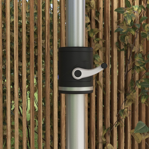 Parasol de patio 9,6 9,6 pi d'Outsunny avec recharge solaire/USB-C, évent, parasol de table marché extérieur, parasol parasol parasol avec 4