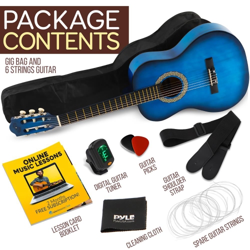 36'' -Inch 6-String Classic Guitar - 3/4 Size Scale Guitar with Digital Tuner & Accessory Kit,