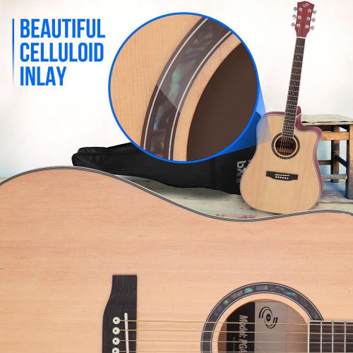 Beginners 6-String Acoustic Guitar - 41" Cutaway Body with Accessory Kit