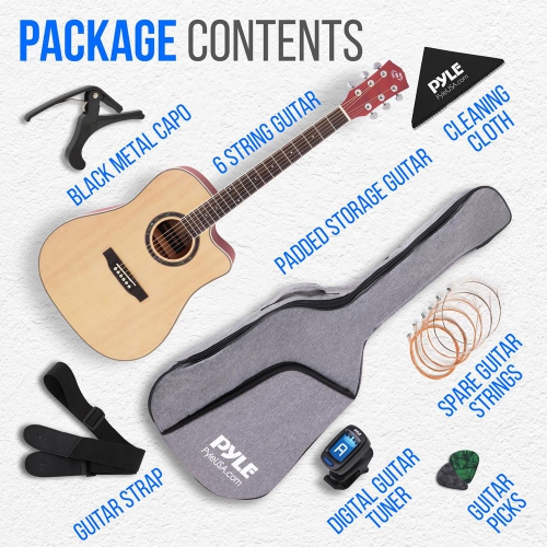 Beginners 6-String Acoustic Guitar - 41" Cutaway Body with Accessory Kit