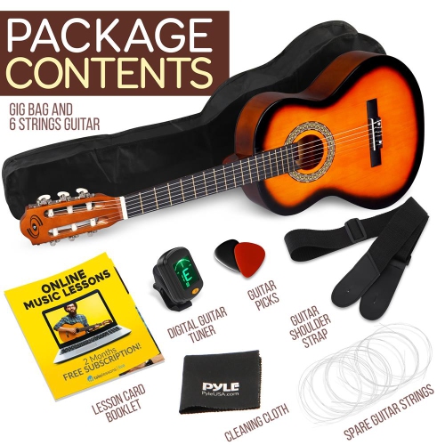 36'' -Inch 6-String Classic Guitar - 3/4 Size Scale Guitar with Digital Tuner & Accessory Kit,