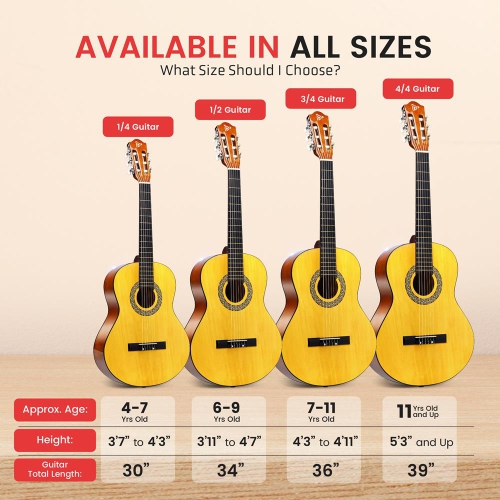 36’’ Acoustic Classic Guitar Beginner for Students and Adults