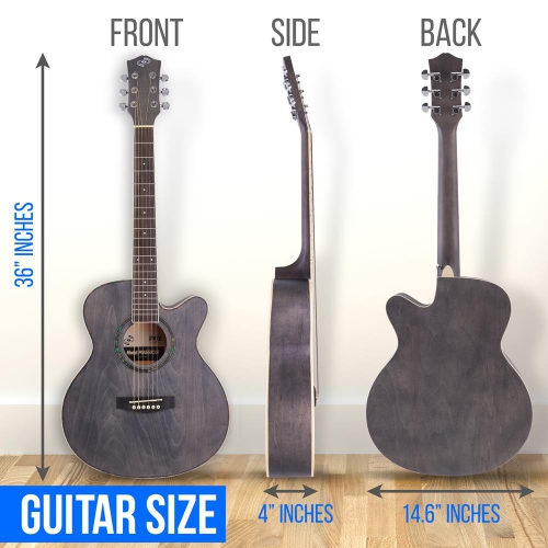 Beginners 6-String Acoustic Guitar - 36" Cutaway Body with Accessory Kit