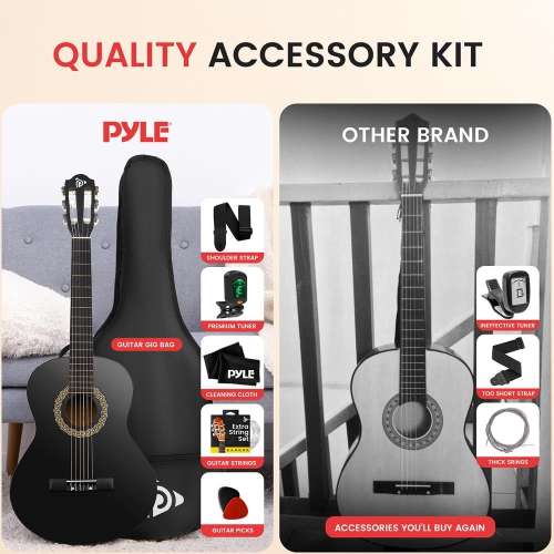 6-String Classic Nylon String Guitar, 30’’ Acoustic Junior Scale with Digital Tuner and Accessory Kit