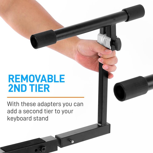 Heavy-Duty Music Stand with 2nd Tier - Z Style and Portable Stand with 2nd Tier with Height & With Adjustment