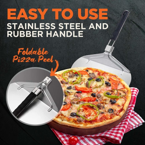 Pizza Peel for Oven and Grill - Durable and Safe Aluminum Base with Stainless Steel Handle