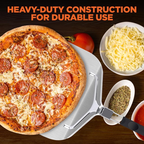 Pizza Peel for Oven and Grill - Durable and Safe Aluminum Base with Stainless Steel Handle