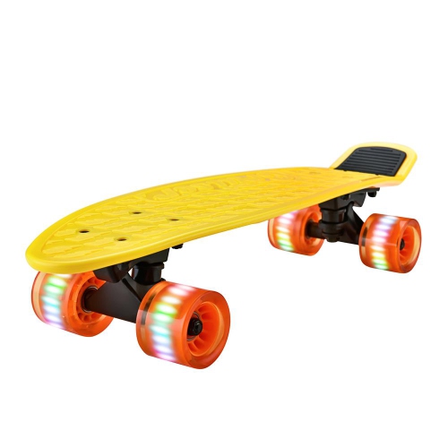 HURTLE  6" Pp Deck Skateboard - Mini Cruiser Skateboard, Designed for Kids, Teens, And Adults (Yellow)