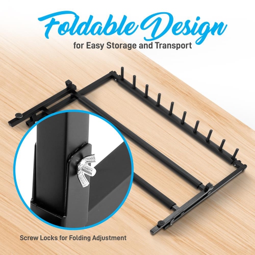 9-Space Foldable Guitar Rack - Guitar Stand, Multi-Instrument Floorstand Guitar Rack Holder