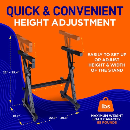 Support robuste pour clavier avec roulettes - Support à hauteur réglable pour piano numérique/électronique avec roues verrouillables