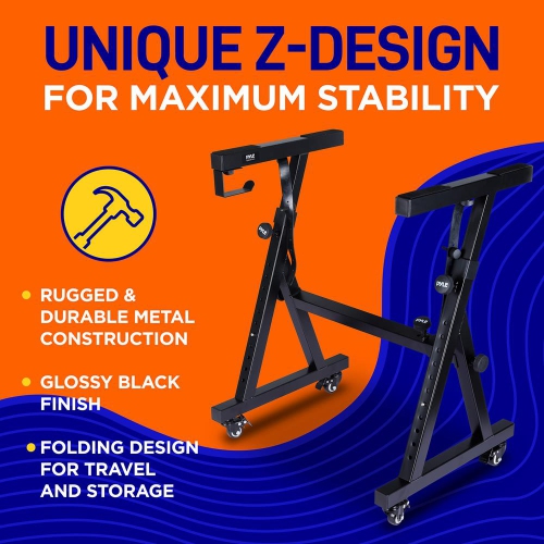 Support robuste pour clavier avec roulettes - Support à hauteur réglable pour piano numérique/électronique avec roues verrouillables