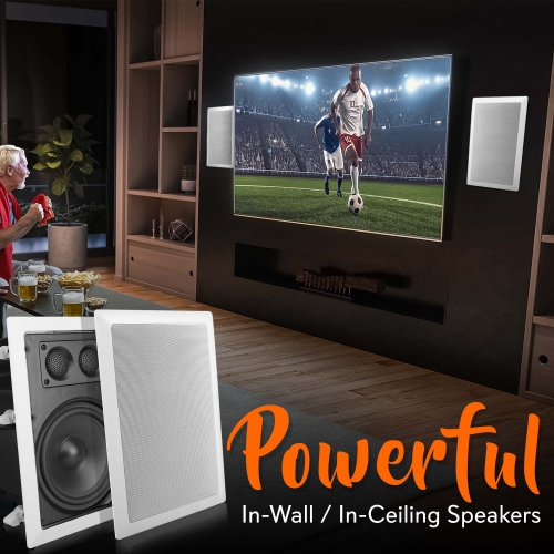 Système de haut-parleurs encastrables au mur/au plafond, 6,5 po, 2 voies, encastré, blanc