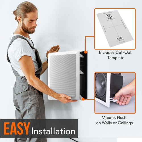 Système de haut-parleurs encastrables au mur/au plafond, 6,5 po, 2 voies, encastré, blanc