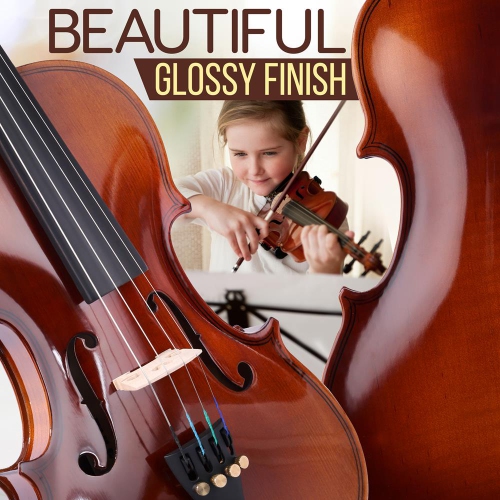 Plywood Violin Stringed Instrument - Student Grade Violin with Accessory Kit Included