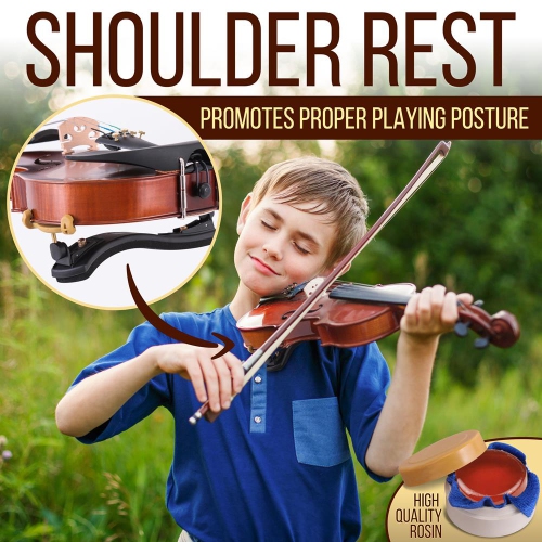 Plywood Violin Stringed Instrument - Student Grade Violin with Accessory Kit Included