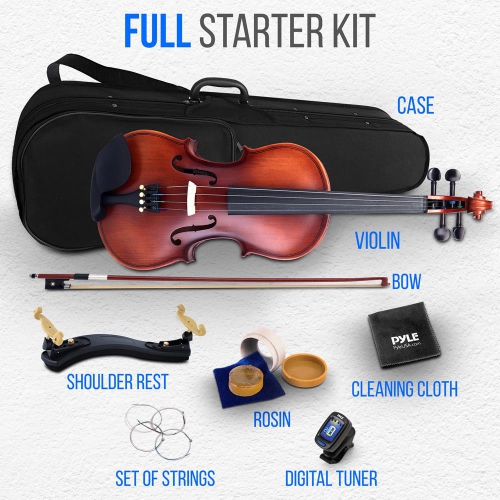 Plywood Violin Stringed Instrument - Student Grade Violin with Accessory Kit Included