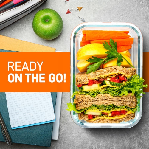 Ensemble de 10 contenants en verre de qualité supérieure pour aliments - conception empilable, couvercles hermétiques sans BPA avec couvercles vent