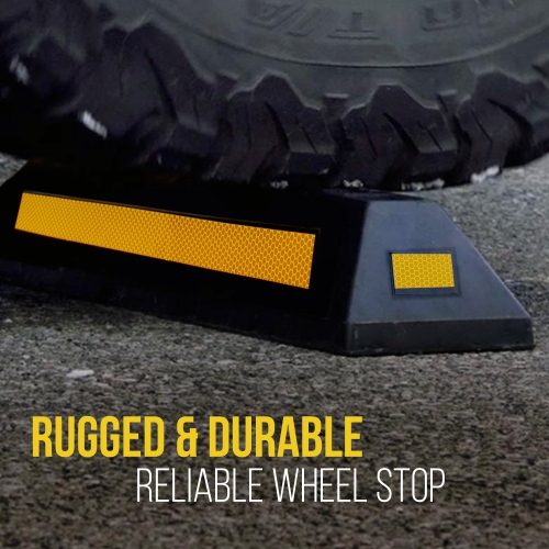 Vehicle Wheel Stop - Car & Truck Parking Curb Tire Stop, Heavy Duty Rubber Parking Tire Block