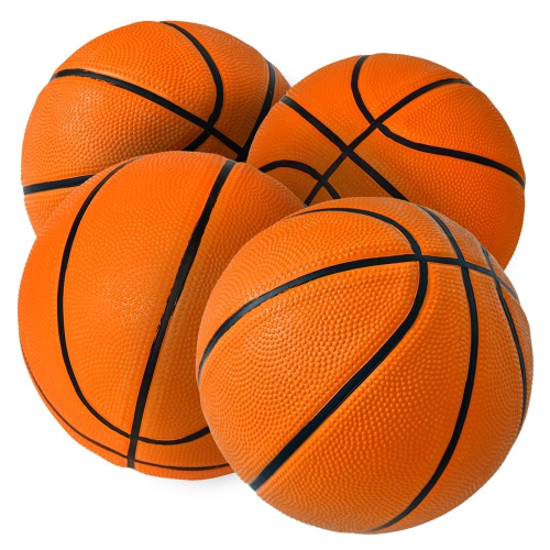 SERENELIFE  4 PCs. Rubber Basketball - Made for Indoor And Outdoor Basketball Games With Deep Channel Construction