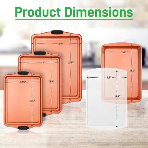 5 ordinateurs. Ensemble de moules à cuisson Professional Home - plats de cuisson en métal de qualité commerciale, APFO, PFOS, sans PTFE