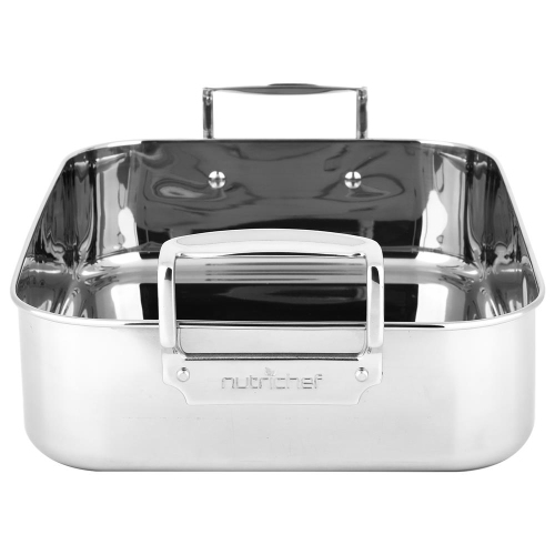 Roasting Pan / Roaster with Polished Rack and Cast Handle