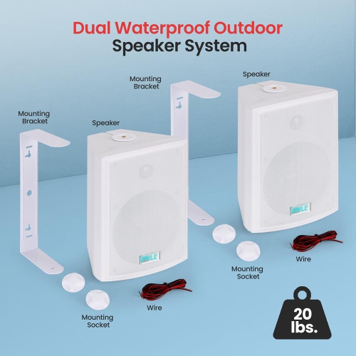 6.5'' Indoor/Outdoor Waterproof On Wall Speakers