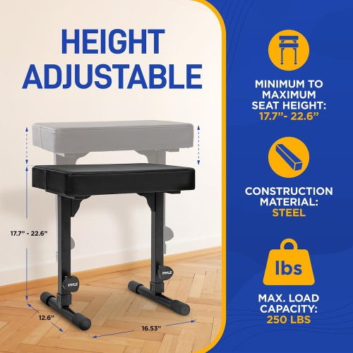 Adjustable Piano Bench, Keyboard Seat Portable Stool for Electronic Digital Keyboard Pianos