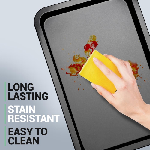 Moules de cuisson pour four de cuisine - revêtement antiadhésif gris de luxe à l'intérieur et à l'extérieur des plats de cuisson en acier au carbone