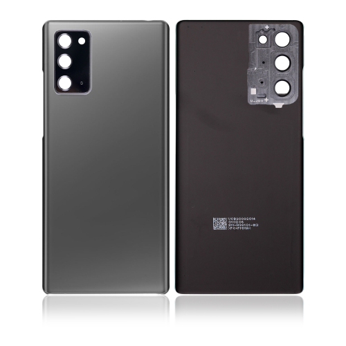 Couvercle arrière en verre de rechange avec objectif pour appareil photo compatible avec le Galaxy Note 20 5G de Samsung (Aftermarket +) (Gris)