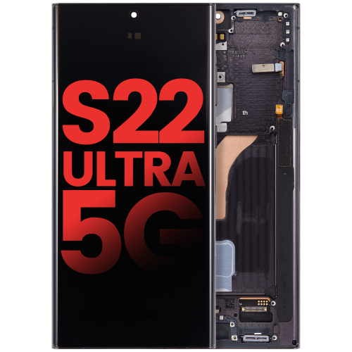 Replacement OLED Assembly With Frame Compatible For Samsung Galaxy S22 Ultra 5G (Phantom Black)
