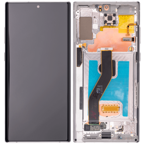 ESOURCE PARTS  Replacement Oled Assembly W/frame Compatible for Samsung Galaxy Note 10 Plus / 5G (Aftermarket +) (Aura Glow / Silver)