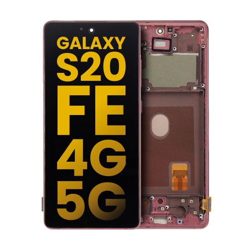 OLED Assembly With Frame Compatible For Samsung Galaxy S20 FE 4G / 5G (Cloud Red) (R8 Version) by ESOURCE PARTS - Refurbished condition - Image 4