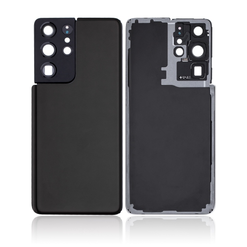 Replacement Back Cover Glass With Camera Lens Compatible For Samsung Galaxy S21 Ultra (Phantom Black)