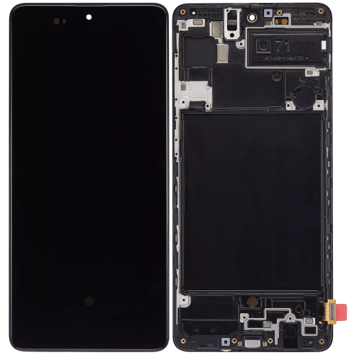 ESOURCE PARTS  Replacement Oled Assembly W/frame Compatible for Samsung Galaxy A71 (A715/2020) (6.67") (Aftermarket Plus: Soft)