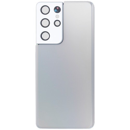Replacement Back Cover Glass With Camera Lens Compatible For Samsung Galaxy S21 Ultra (Phantom silver)