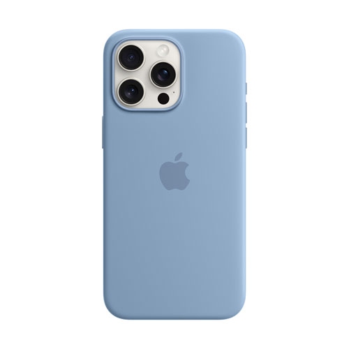 Refurbished Apple Silicone Fitted Soft Shell Case with MagSafe for iPhone 15 Pro Max - Winter Blue OEM part MT1Y3ZM/A