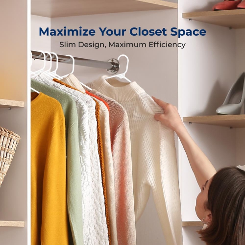 30 Pieces Plastic Hangers - Non-Slip, Sturdy, and Heavy Duty Coat Set with 360° Swivel Hook for Clothes