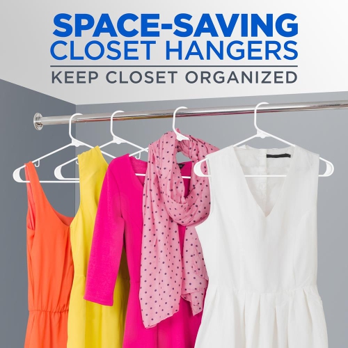 50 ordinateurs. Nombre de cintres en plastique standard pour vêtements - cintres tubulaires résistants conception mince pour usage quotidien Space