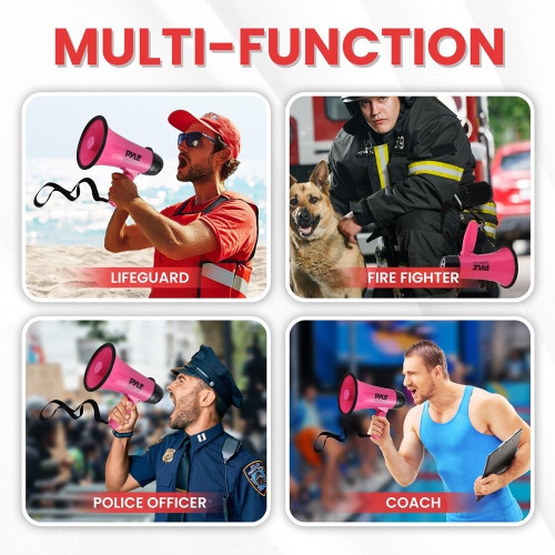 Haut-parleur de mégaphone compact et portatif avec mode alarme de sirène, alimenté par piles