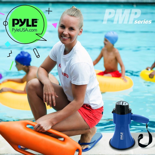 Haut-parleur de mégaphone compact et portatif avec mode alarme de sirène et volume réglable, alimenté par piles