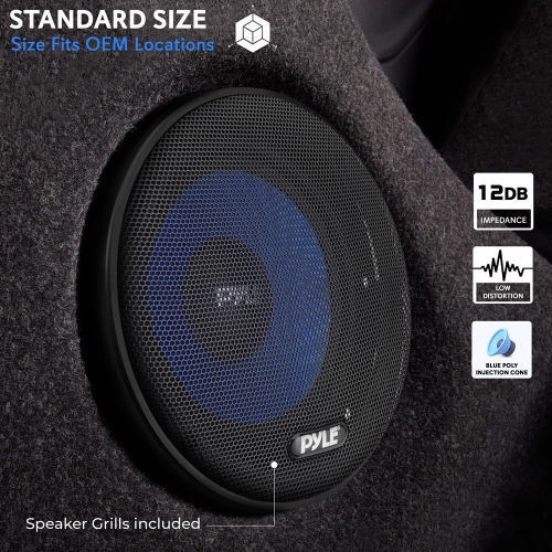 Two-Way Component Speaker Systems - One Pair 6.5'' Two-Way Component Kit, 360 Watts w/ 4 Ohm Impedance and 1'' High-Temperature ASV Voice Coil