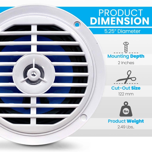 5 1/4'' Dual Cone Waterproof Stereo Speaker System