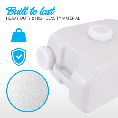 Réservoir d'eau compact et portatif – construction robuste et robuste en PEHD avec poignée de transport intégrée pour un mouvement facile